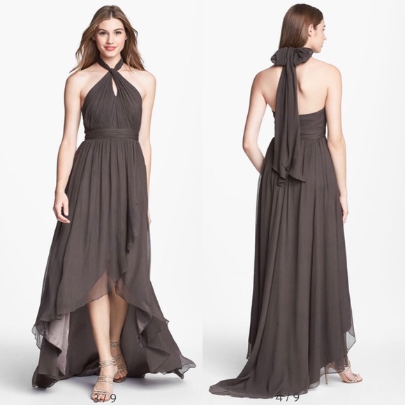 Jenny Yoo Dresses & Skirts - JENNY YOO Olivia Crinkled High/Low Halter Dress